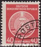 Germany 1954 Coat Of Arms 40 DM Red Scott O12. DDR 1954 O12. Uploaded by susofe